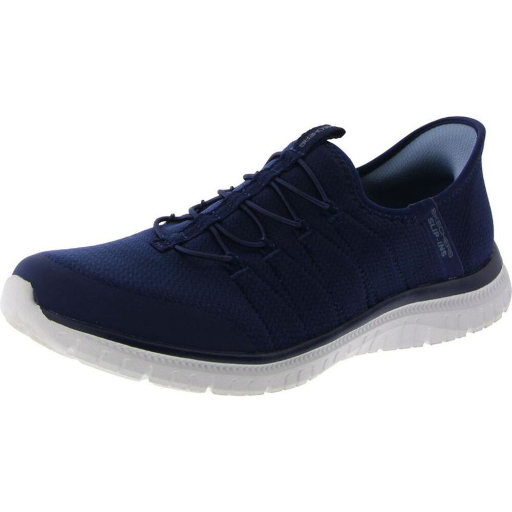 Skechers Womens Navy Fitness Workout Trainers Slip-On Sneakers Shoes NWOB